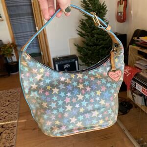 Dooney & Bourke vintage rainbow stars zipper hobo shoulderbag satchel